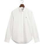 Weiße Business Langärmelige Gant Slim Fit Hemden aus Popeline für Herren Größe S 