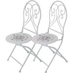 Weiße Garden Pleasure Gartenstühle aus Stahl 2 Teile 