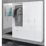 Garderobe "ProjektX" in weiß Hochglanz Komplett-Set mit variabler Einteilung