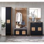 Reduzierte Schwarze Loftscape Garderoben Sets aus Holz 