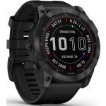 Schwarze Sportliche Garmin Fenix 7X Armbanduhren mit GPS mit Höhenmesser zum Multisport-Tracking 