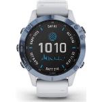Blaue Garmin Fenix 6 Smartwatches aus Edelstahl 