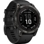 Reduzierte Schwarze Sportliche Garmin Fenix 7 Armbanduhren mit GPS mit Höhenmesser zum Multisport-Tracking 
