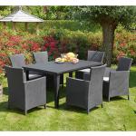 Schwarze Best Freizeitmöbel Gartenmöbel-Sets & Gartenmöbel Garnituren aus Kunststoff 13 Teile 