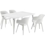 Weiße Best Freizeitmöbel Gartenmöbel-Sets & Gartenmöbel Garnituren aus Kunststoff 5 Teile 