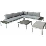 Weiße Moderne GARTENFREUDE Lounge Sets aus Aluminium winterfest für 3 Personen 