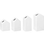 Minivasen Häuser 4er-Set weiß
