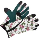 Dunkelgrüne Blumen Gartenhandschuhe aus Polyester Größe 8 