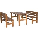 Braune Gartenmöbel-Sets & Gartenmöbel Garnituren aus Holz 3 Teile für 6 Personen 