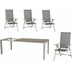 Anthrazite ACAMP Gartenmöbel-Sets & Gartenmöbel Garnituren aus Aluminium klappbar 5 Teile 