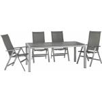 Dunkelgrau ACAMP Gartenmöbel-Sets & Gartenmöbel Garnituren aus Aluminium klappbar 5 Teile 