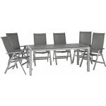 Dunkelgrau ACAMP Gartenmöbel-Sets & Gartenmöbel Garnituren aus Aluminium klappbar 7 Teile 
