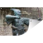 MuchoWow® 120x80 cm Outdoor-Poster Gartendeko Sichtschutz Garten Poster für den Garten  Statue von Robin Hood in Nottingham