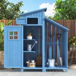 Blaue Gartenschränke & Geräteschränke aus Tanne mit Satteldach 