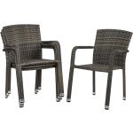 Graue ACAMP Gartenstühle aus Aluminium stapelbar 4 Teile 