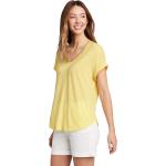 Gelbe Eddie Bauer V-Ausschnitt V-Shirts aus Baumwolle für Damen Größe XS 