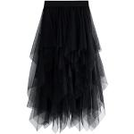 Schwarze Knielange Knielange Röcke aus Polyester für Damen Einheitsgröße 