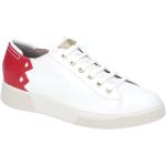 Reduzierte Weiße Geox Flache Sneaker Schnürung aus Glattleder mit herausnehmbarem Fußbett für Damen Größe 41 
