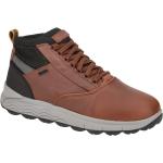 Reduzierte Braune Geox Flache Sneaker Schnürung aus Glattleder mit herausnehmbarem Fußbett für Herren Größe 44,5 