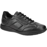 Schwarze Geox Flache Sneaker Schnürung aus Polyurethan mit herausnehmbarem Fußbett für Herren Größe 46 