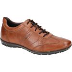 Hellbraune Geox Symbol Flache Sneaker Schnürung aus Glattleder mit herausnehmbarem Fußbett für Herren Größe 44,5 