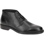 Schwarze Elegante Geox Blockabsatz Business-Schuhe Schnürung aus Glattleder mit herausnehmbarem Fußbett für Herren mit Absatzhöhe 5cm bis 7cm 