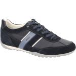 Marineblaue Geox Wells Flache Sneaker Schnürung mit herausnehmbarem Fußbett für Herren Größe 46 
