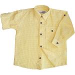 Gelbe Karierte Klassische German Wear Kindertrachtenhemden aus Baumwolle Größe 170 