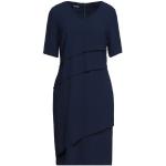 Blaue Gerry Weber Wadenlange | Midi V-Ausschnitt Frühlingskleider aus Polyester für Damen Größe XS 