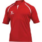 Rote Kurzärmelige Stehkragen Rugbyshirts aus Baumwolle maschinenwaschbar für Herren 
