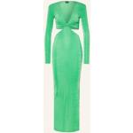 Reduzierte Grüne Langärmelige Gina Tricot Maxi V-Ausschnitt Kleider mit Ärmel aus Elastan für Damen Größe XS 