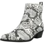 Schwarze Glamorous Blockabsatz Stiefel mit Absatz Reißverschluss aus Kunstleder für Damen mit Absatzhöhe bis 3cm 