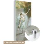 MuchoWow® Glasbilder - Bilder auf Wandbild - Foto auf Glas Tänzerin in Grün - Gemälde von Edgar Degas 40x80 cm Wanddekoration aus Glas - Acrylglasbild - Acrylbilder - Wanddekoration