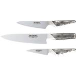 Reduzierte Silberne Global Messersets aus Stahl 3 Teile 