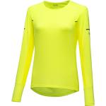 Gelbe Langärmelige Gore Damenlaufshirts aus Elastan Größe S 