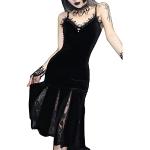 Schwarze Gothic Ärmellose Mini Partykleider aus Elastan für Damen 
