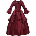 Rote Gothic Langärmelige Winterkleider für Damen Größe L 