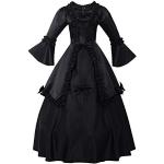 Schwarze Gothic Langärmelige Winterkleider für Damen Größe L 