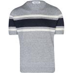 Reduzierte Graue Melierte Kurzärmelige Gran Sasso T-Shirts aus Leinen für Herren Größe L 