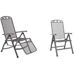 Greemotion Relaxsessel Toulouse eisengrau Stuhl mit 5-Fach Verstellung und Fußteil & Klappsessel Toulouse eisengrau Stuhl aus kunststoffummanteltem Stahl