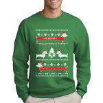 Grüne Weihnachtspullover & Christmas Sweater aus Baumwolle maschinenwaschbar für Herren Größe M 