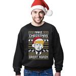 Schwarze Weihnachtspullover & Christmas Sweater aus Baumwolle maschinenwaschbar für Herren Größe L 