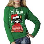 Grüne Weihnachtspullover & Christmas Sweater aus Baumwolle für Damen Größe M 