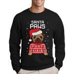 Schwarze Weihnachtspullover & Christmas Sweater aus Baumwolle maschinenwaschbar für Herren Größe L 