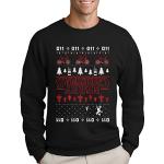 Schwarze Weihnachtspullover & Christmas Sweater aus Baumwolle maschinenwaschbar für Herren Größe M 