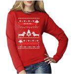 Rote Weihnachtspullover & Christmas Sweater für Damen Größe M 