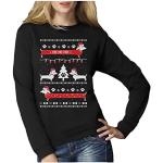 Schwarze Weihnachtspullover & Christmas Sweater für Damen Größe M 