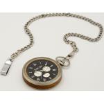 Silberne Taschenuhren aus Edelstahl Römische Ziffern mit Mondphasenanzeige mit Mineralglas-Uhrenglas für Herren 