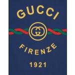 Blaue Kurzärmelige Gucci Herrenstrickpullover aus Baumwolle Größe S 