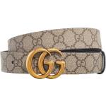 Gucci Gürtel - GG Marmont Reversible Thin Belt - Gr. 85 - in Beige - für Damen